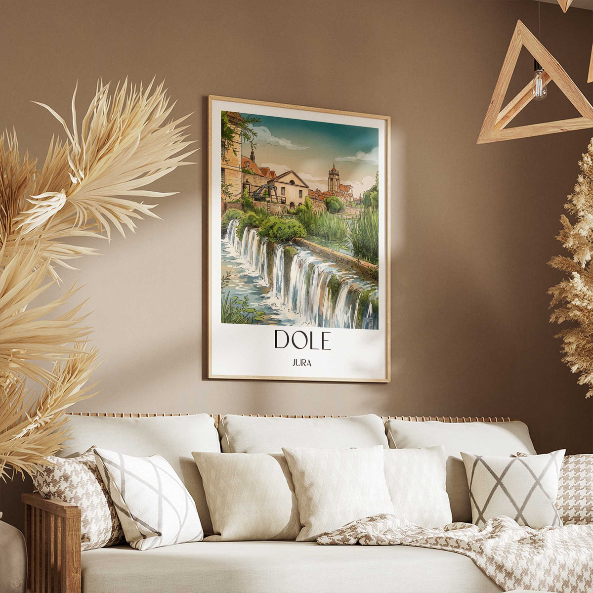 dole-jura-frankreich-poster-aquarell