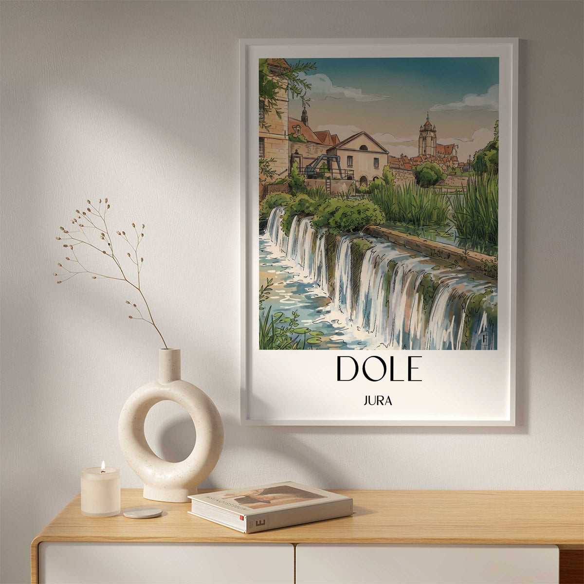 dole-jura-frankreich-poster-aquarell