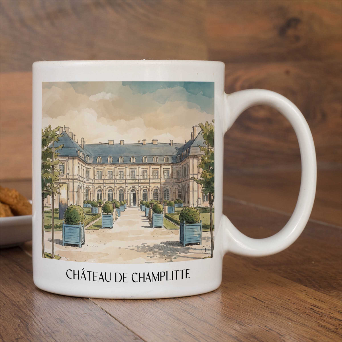 château-de-champlitte-haute-saône-frankreich-kaffeebecher-aquarell
