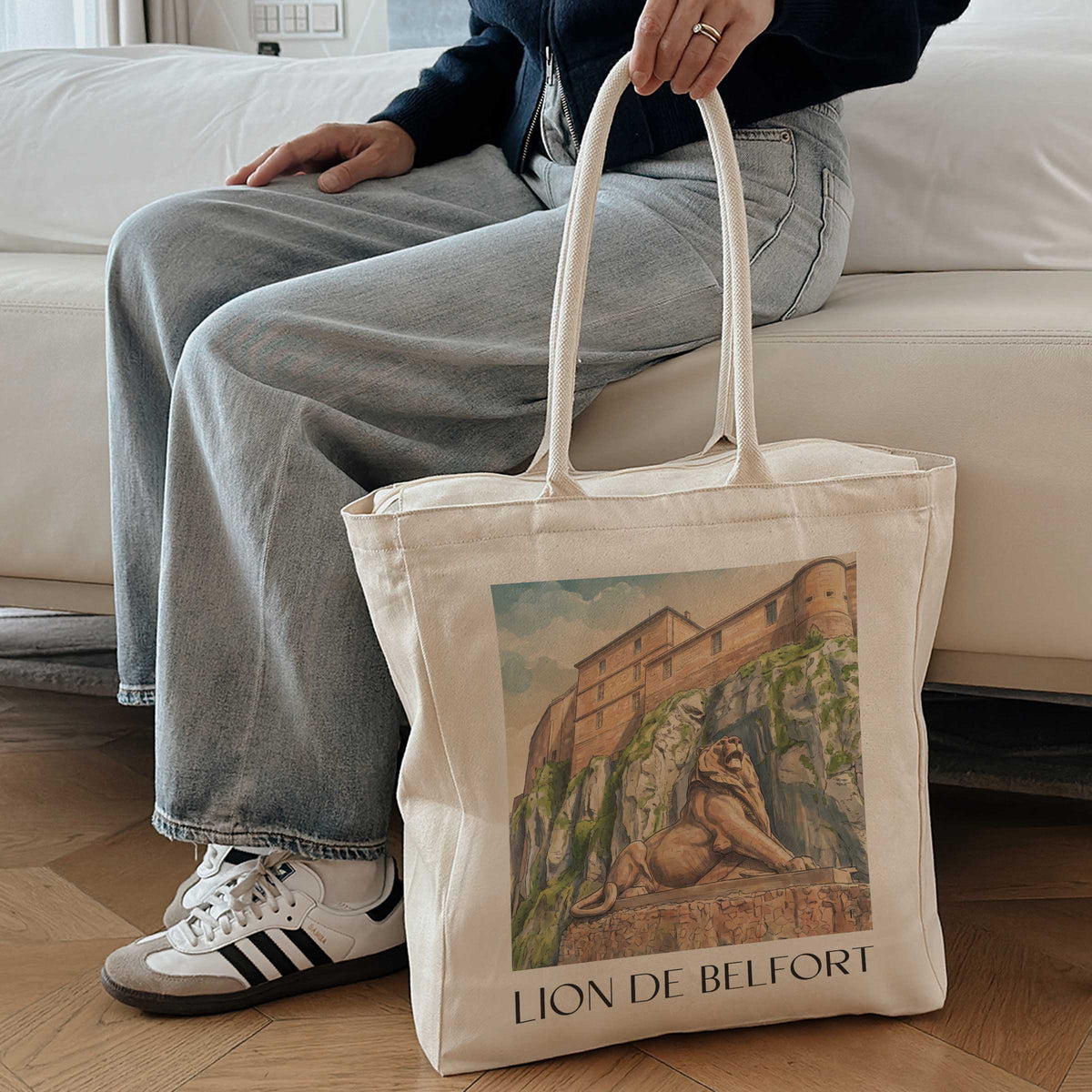 lion-de-belfort-belfort-frankreich-einkaufstasche-aquarell
