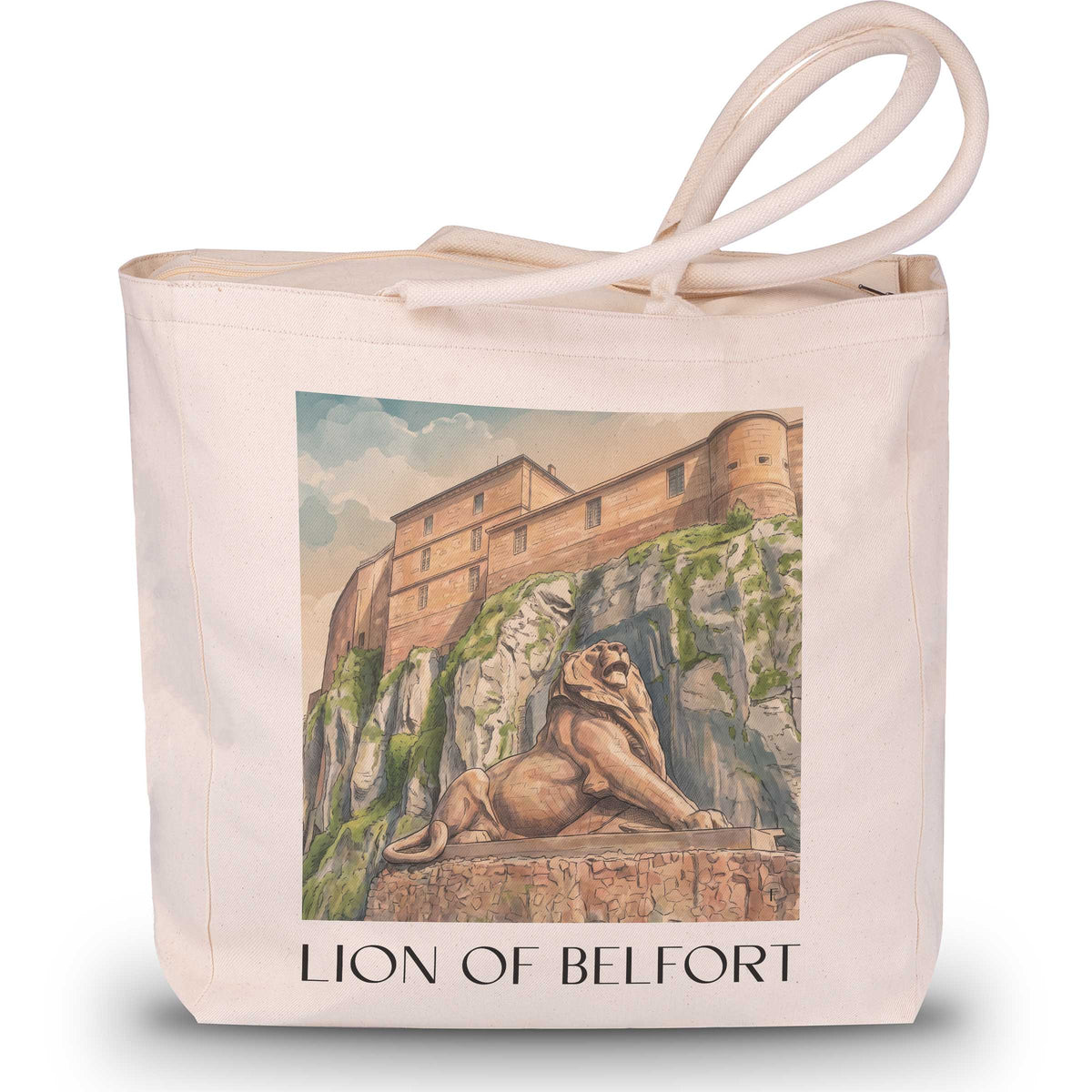 Lion de Belfort Shopping Tasche - Belfort - Frankreich Tote Bag - Einkaufstasche im Aquarell Stil