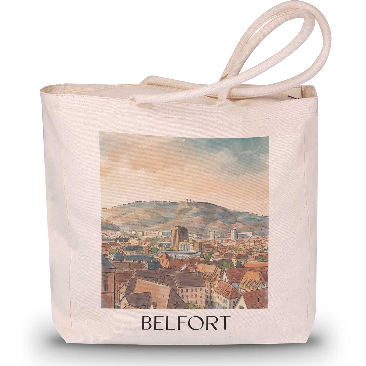 belfort-franche-comté-frankreich-einkaufstasche-aquarell
