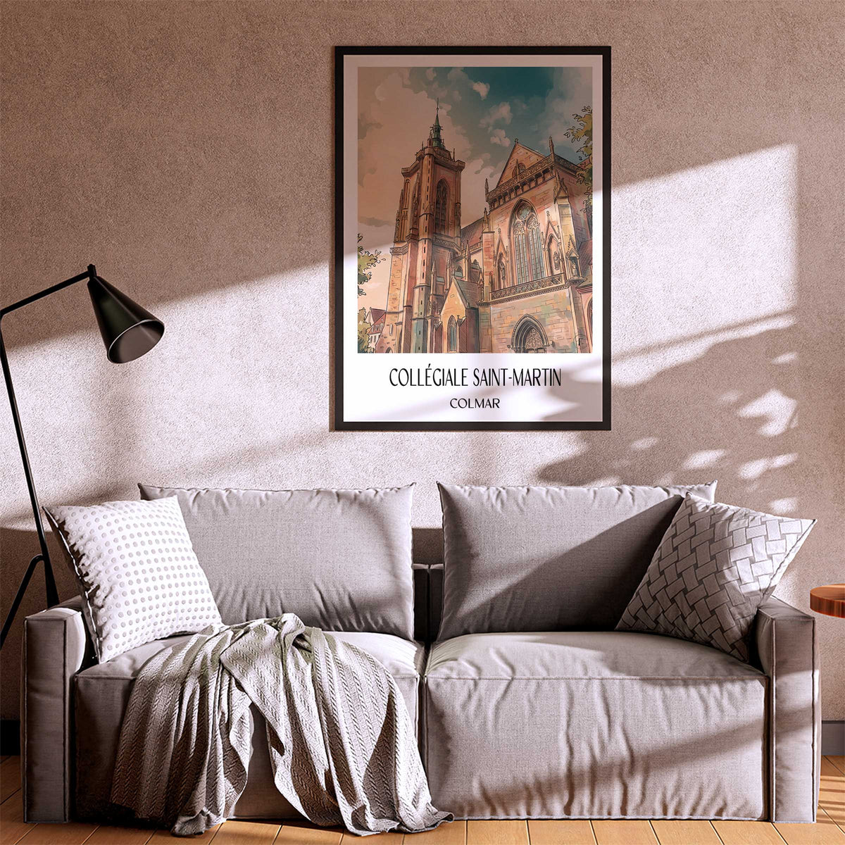 collégiale-saint-martin-colmar-frankreich-poster-aquarell
