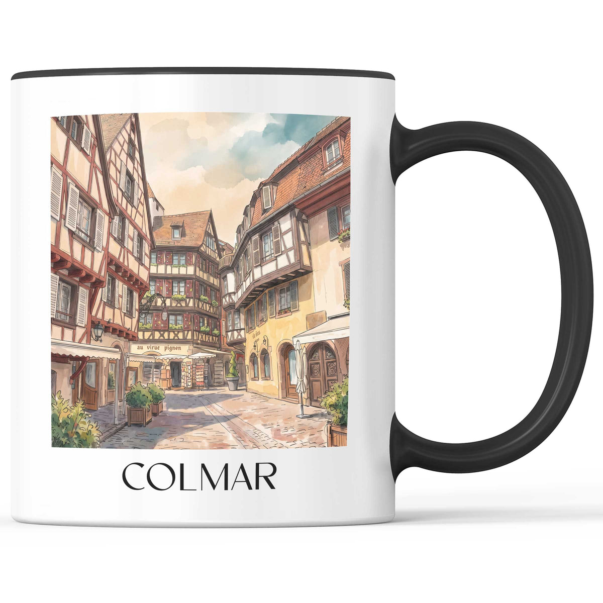 colmar-elsass-frankreich-kaffeebecher-aquarell