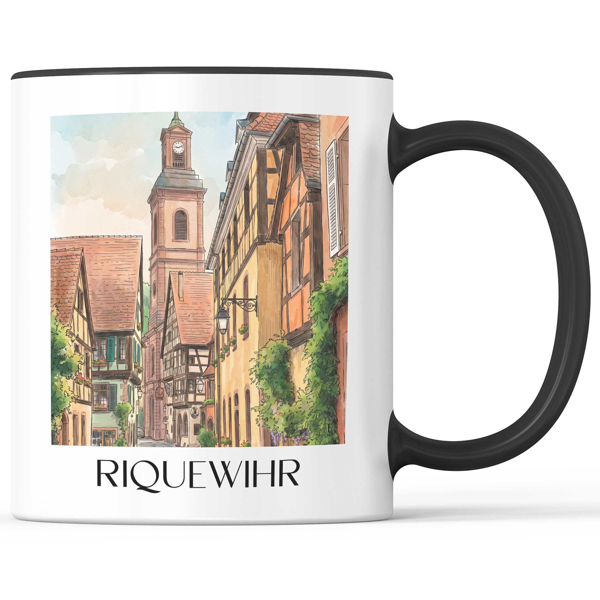 riquewihr-elsass-frankreich-kaffeebecher-aquarell