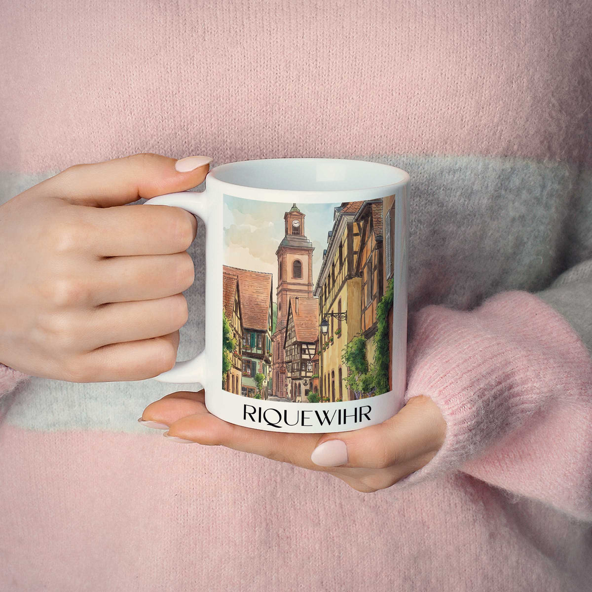 riquewihr-elsass-frankreich-kaffeebecher-aquarell