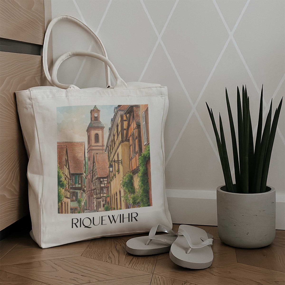 riquewihr-elsass-frankreich-einkaufstasche-aquarell