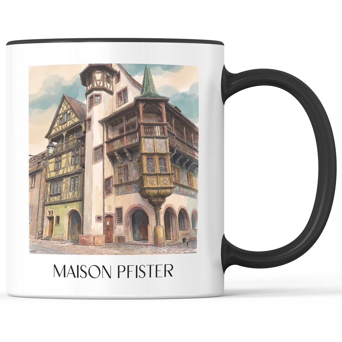 maison-pfister-colmar-frankreich-kaffeebecher-aquarell