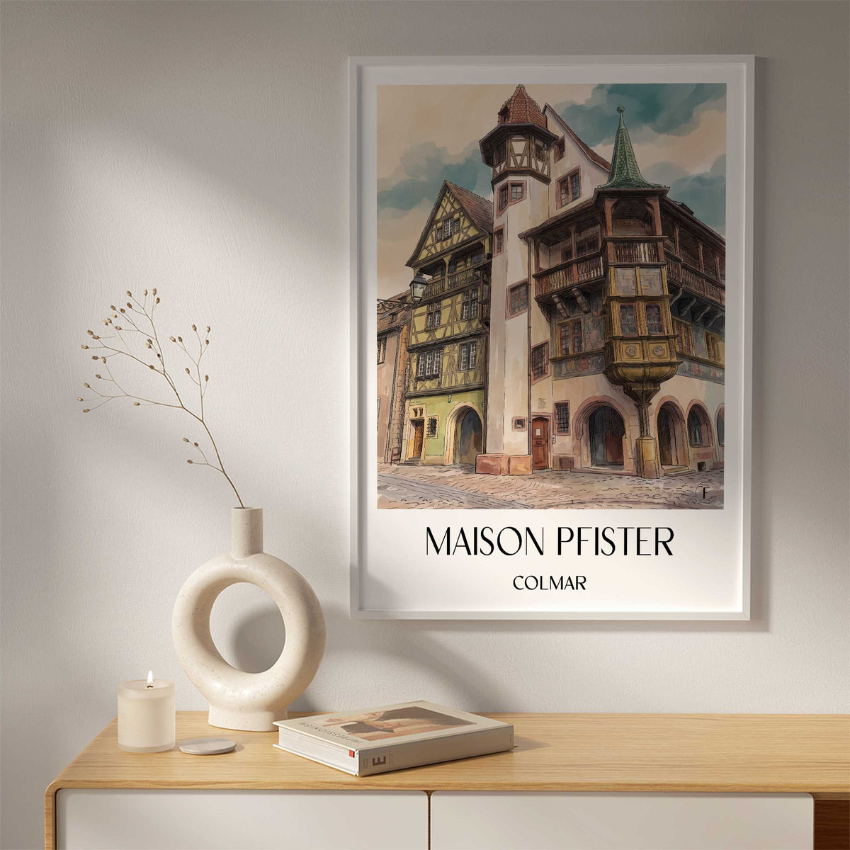 maison-pfister-colmar-frankreich-poster-aquarell