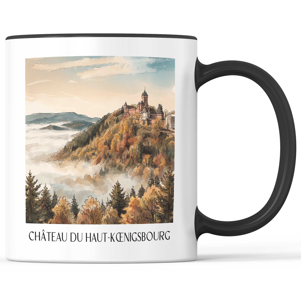 château-du-haut-kœnigsbourg-orschwiller-frankreich-kaffeebecher-aquarell
