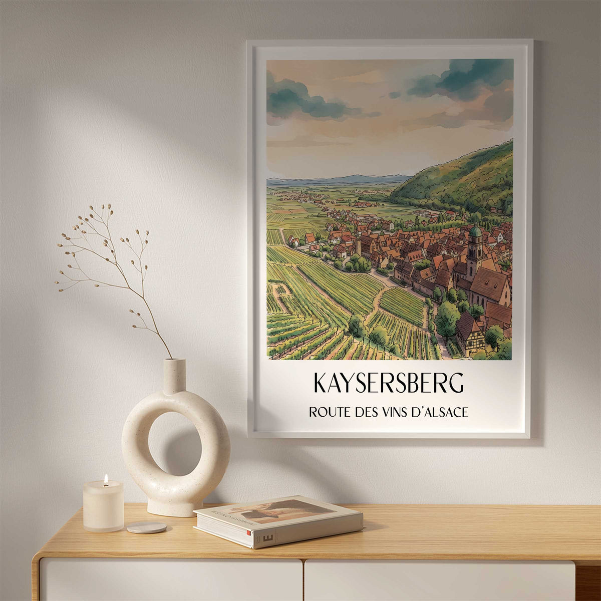 kaysersberg-route-des-vins-d'alsace-frankreich-poster-aquarell
