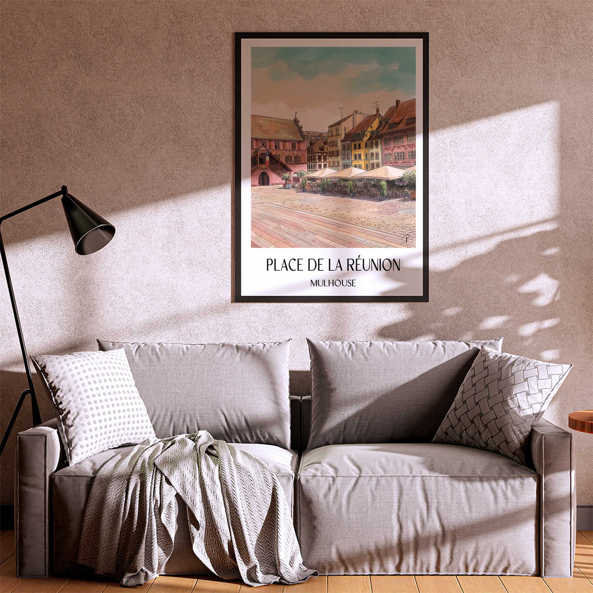 place-de-la-réunion-mulhouse-frankreich-poster-aquarell