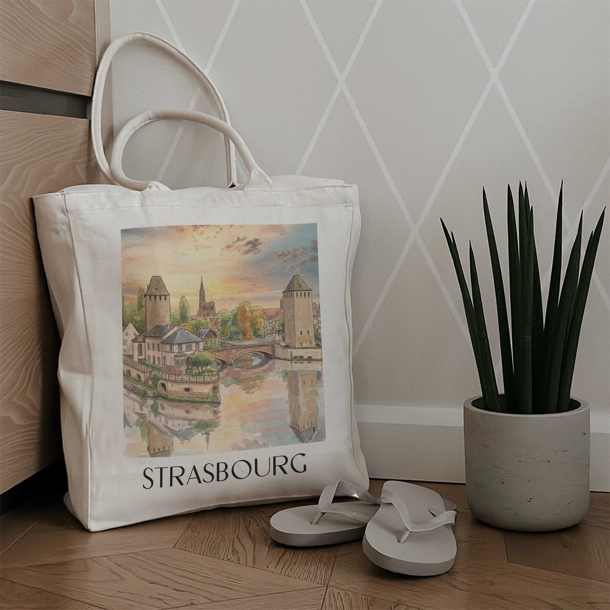 strasbourg-elsass-frankreich-einkaufstasche-aquarell