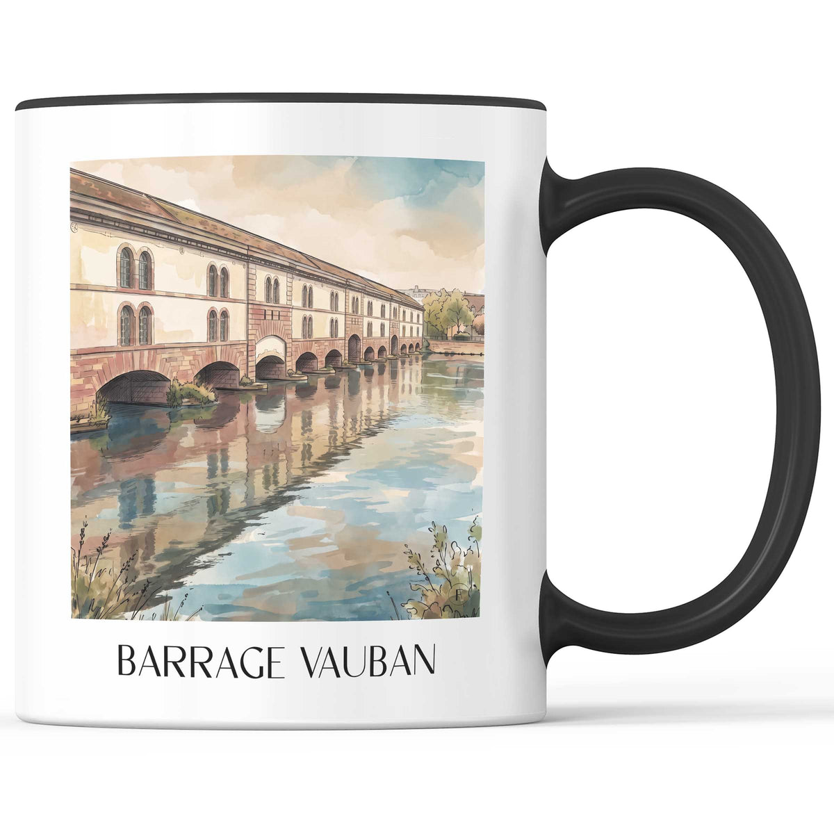 barrage-vauban-strasbourg-frankreich-kaffeebecher-aquarell