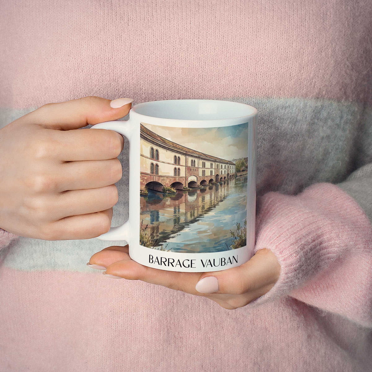 barrage-vauban-strasbourg-frankreich-kaffeebecher-aquarell