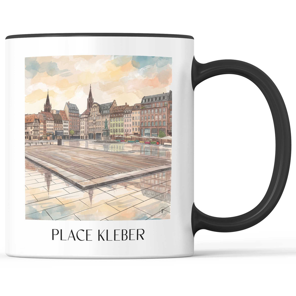 Place Kléber Kaffeebecher - Strasbourg - Frankreich Becher - Kaffeetasse im Aquarell Stil