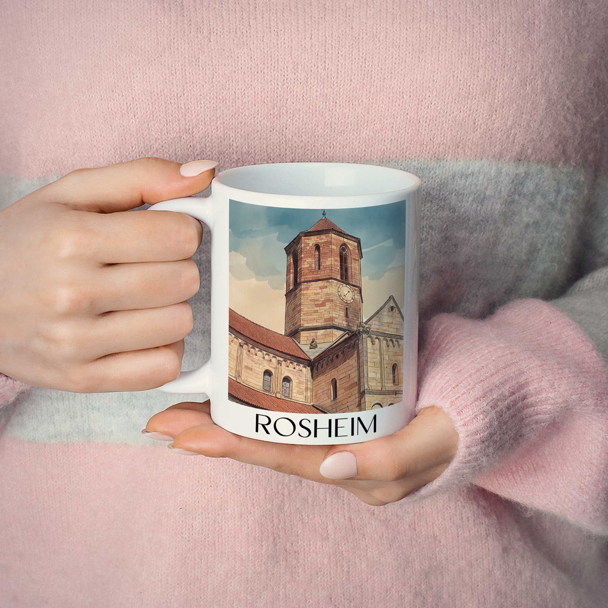 rosheim-route-des-vins-d'alsace-frankreich-kaffeebecher-aquarell