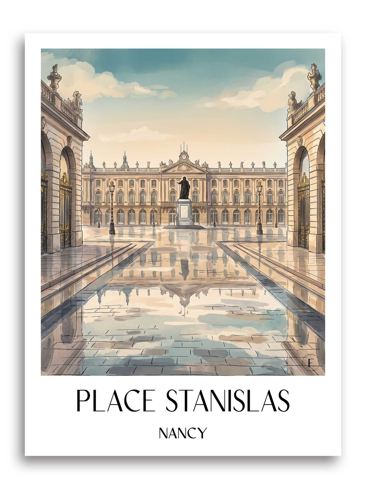 place-stanislas-nancy-frankreich-poster-aquarell