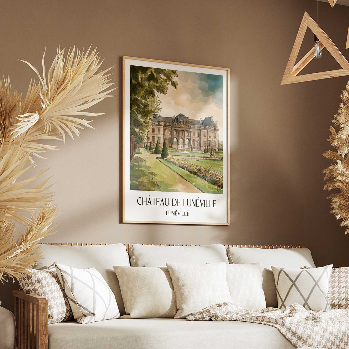 château-de-lunéville-lunéville-frankreich-poster-aquarell