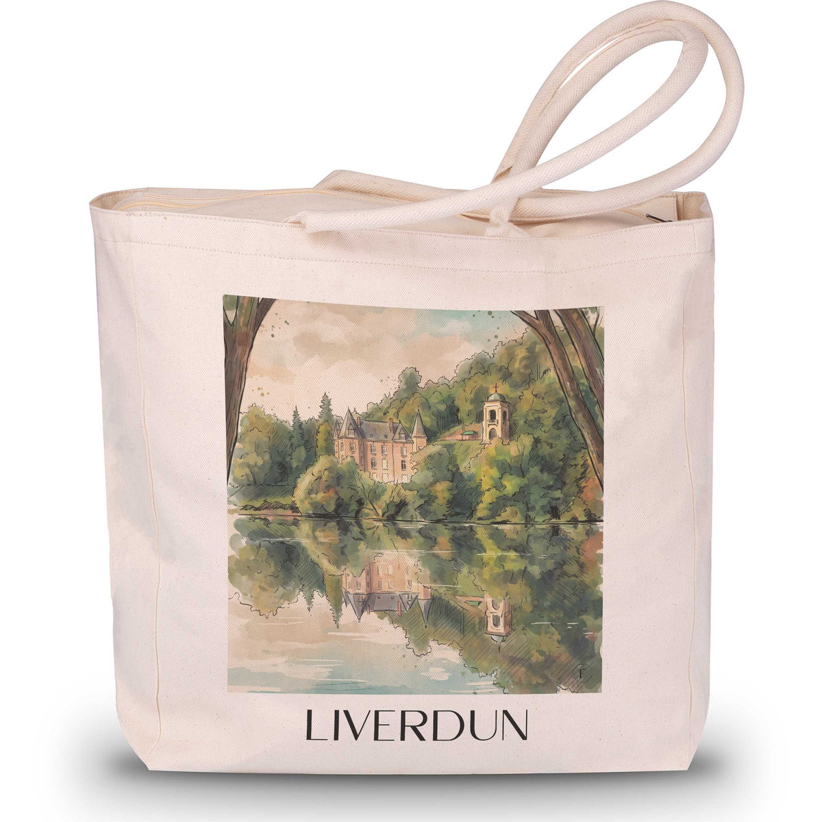 Liverdun Shopping Tasche - Vallée de la Moselle - Frankreich Tote Bag - Einkaufstasche im Aquarell Stil