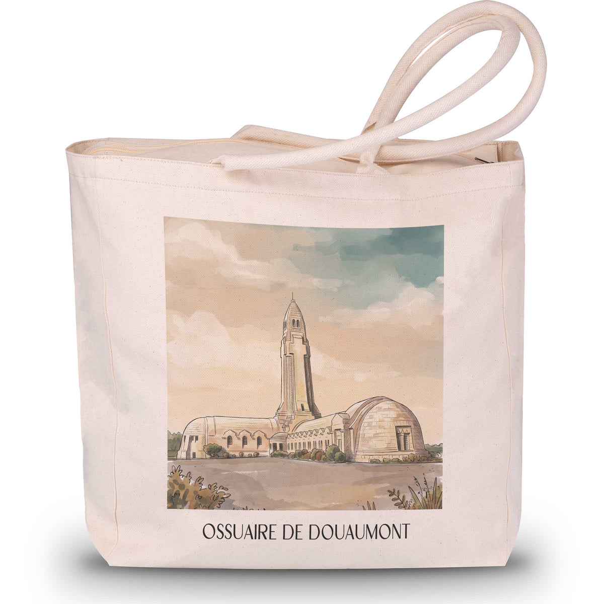ossuaire-de-douaumont-verdun-frankreich-einkaufstasche-aquarell