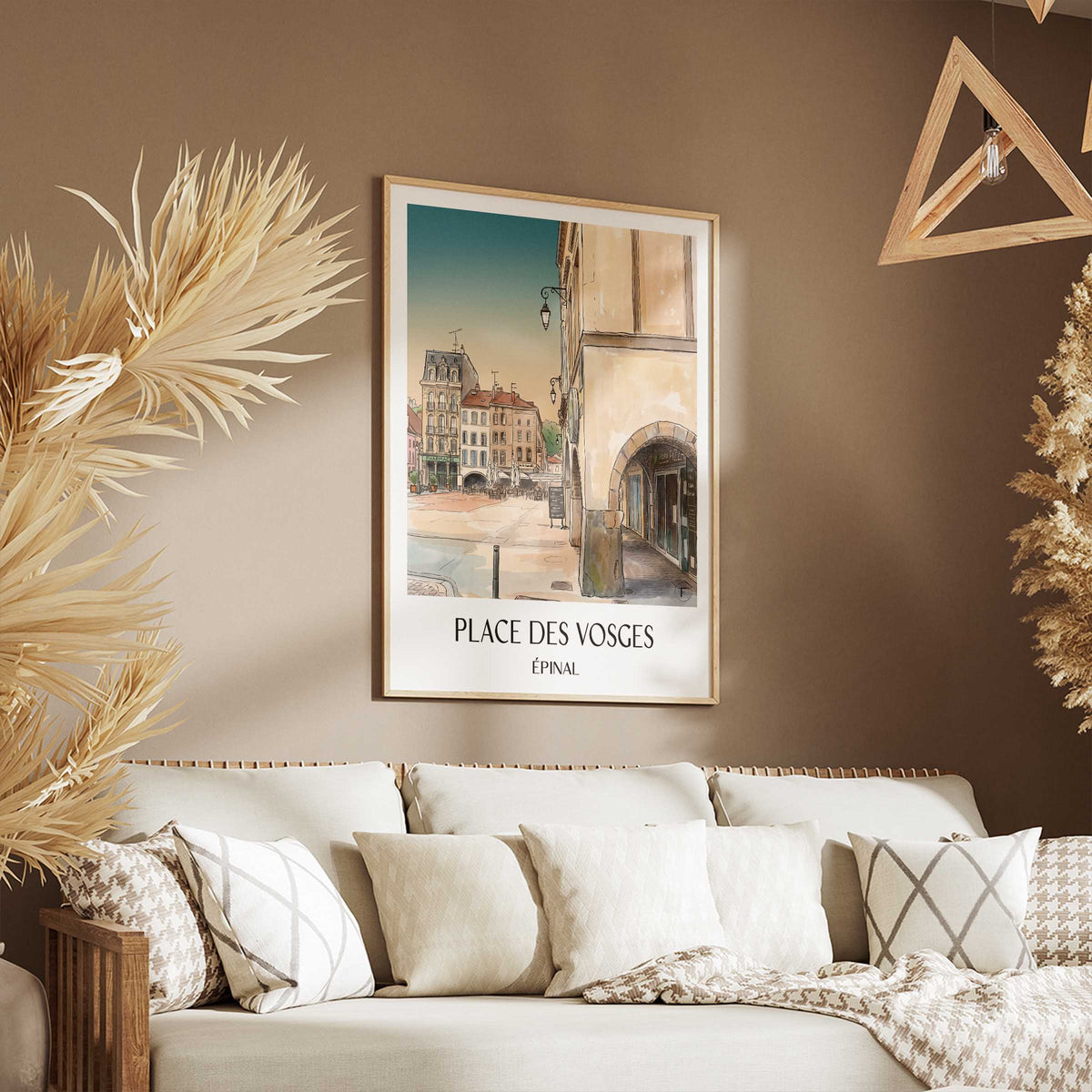place-des-vosges-épinal-frankreich-poster-aquarell