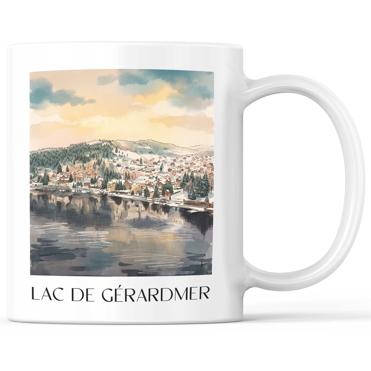 Lac de Gérardmer Kaffeebecher - Vosges - Frankreich Becher - Kaffeetasse im Aquarell Stil