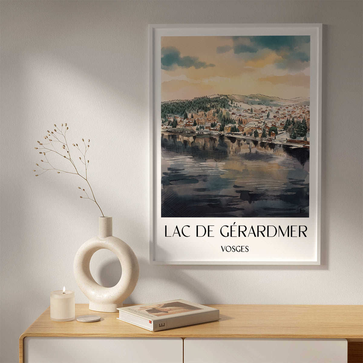 lac-de-gérardmer-vosges-frankreich-poster-aquarell