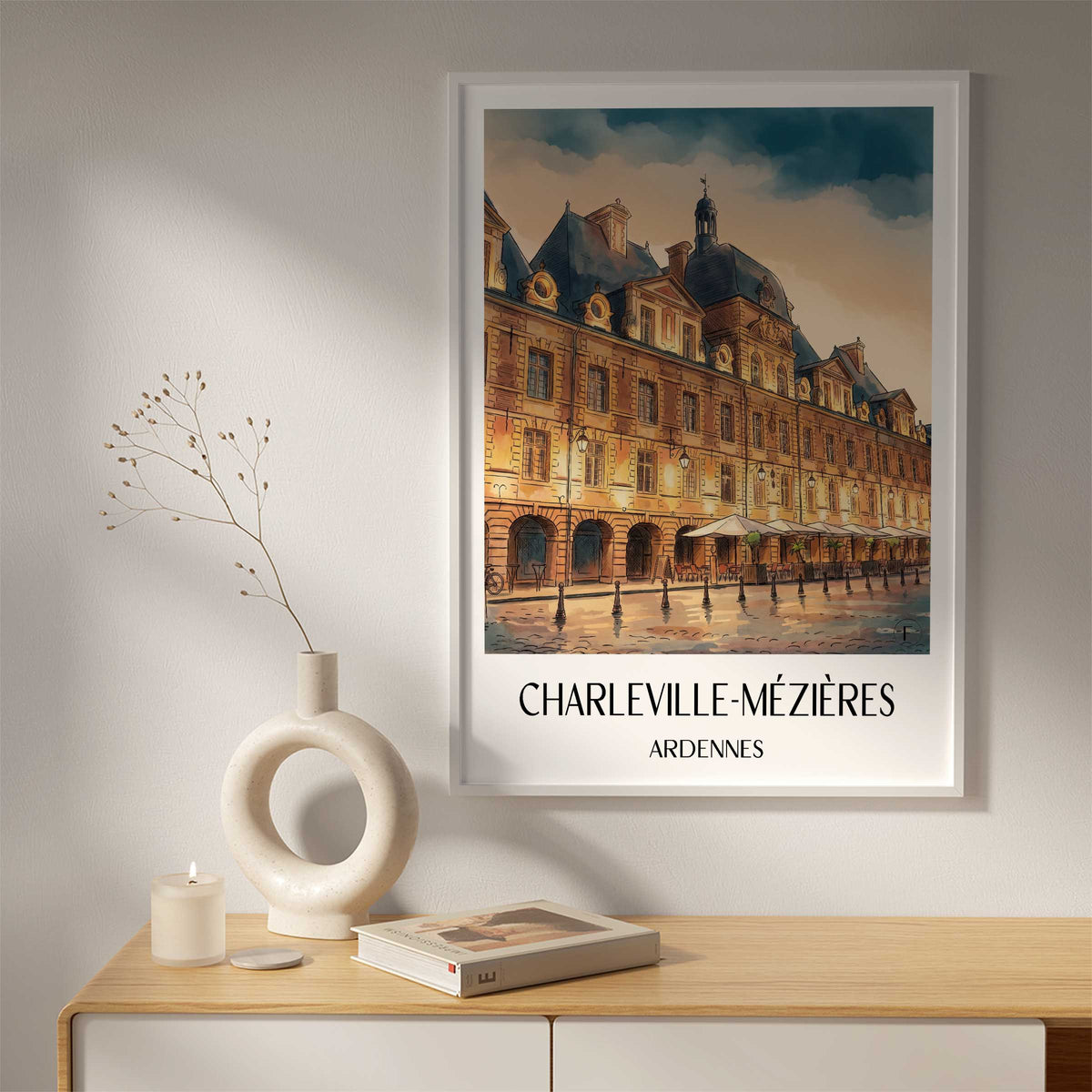 charleville-mézières-ardennes-frankreich-poster-aquarell