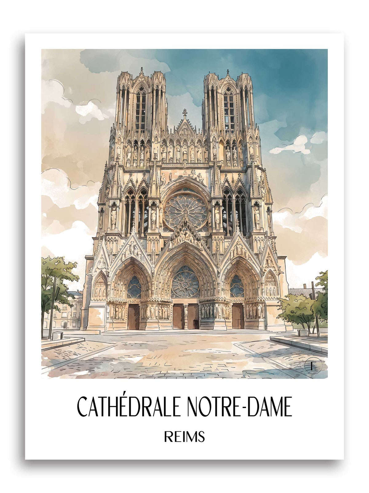 cathédrale-notre-dame-reims-frankreich-poster-aquarell