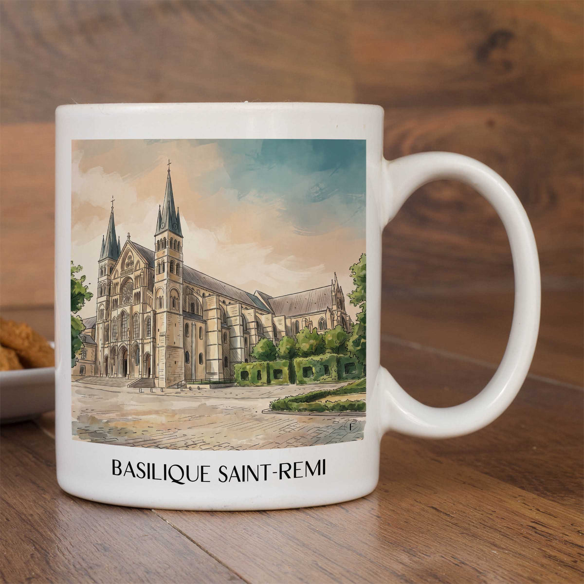 basilique-saint-remi-reims-frankreich-kaffeebecher-aquarell