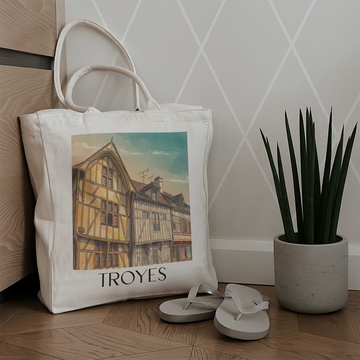 troyes-champagne-frankreich-einkaufstasche-aquarell