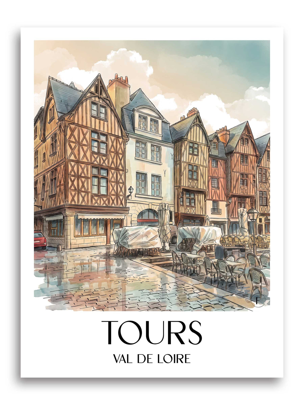 tours-val-de-loire-frankreich-poster-aquarell