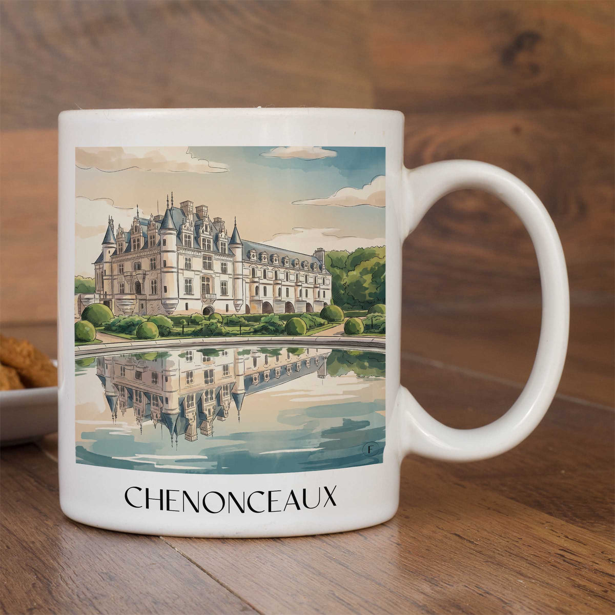 chenonceaux-val-de-loire-frankreich-kaffeebecher-aquarell