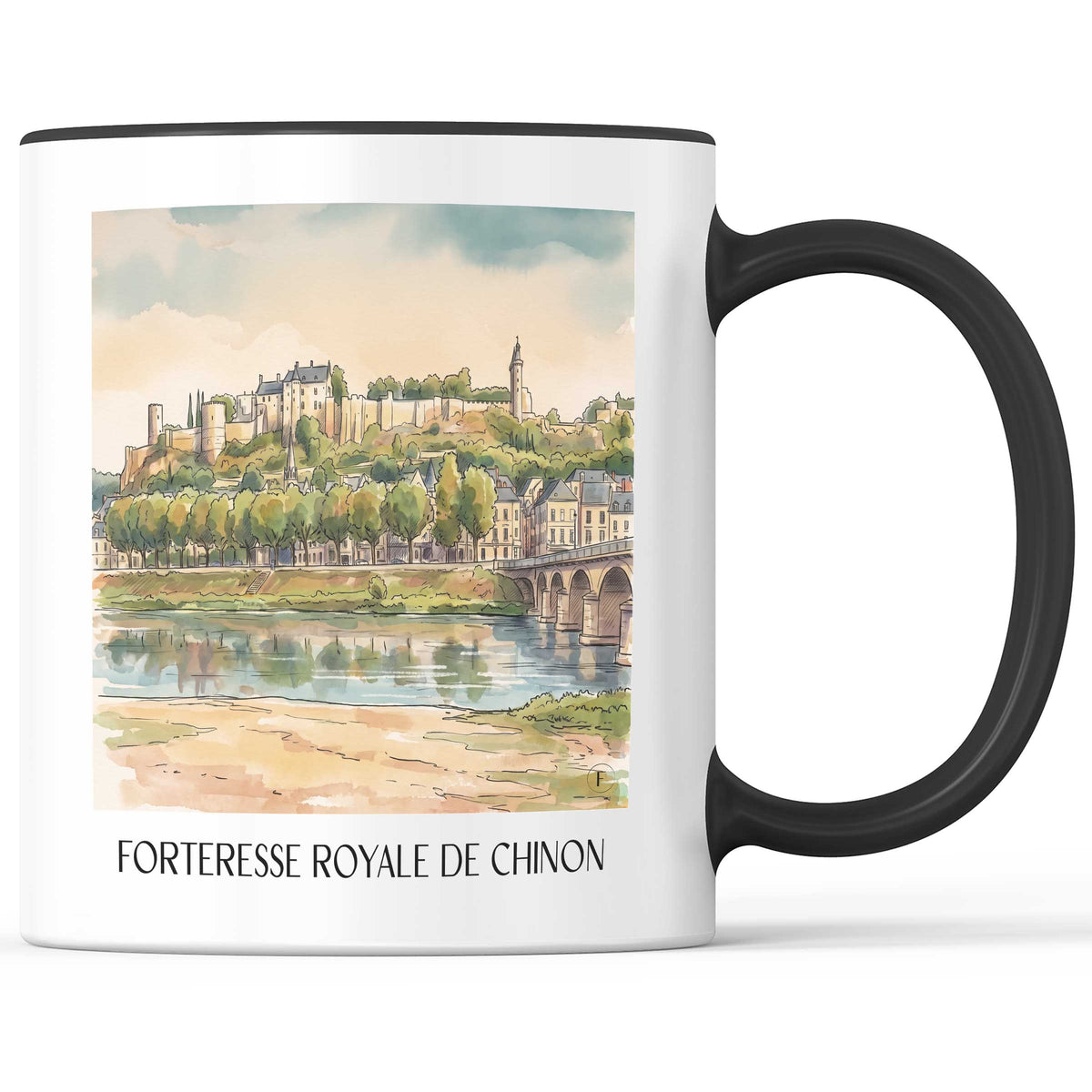 forteresse-royale-de-chinon-chinon-frankreich-kaffeebecher-aquarell