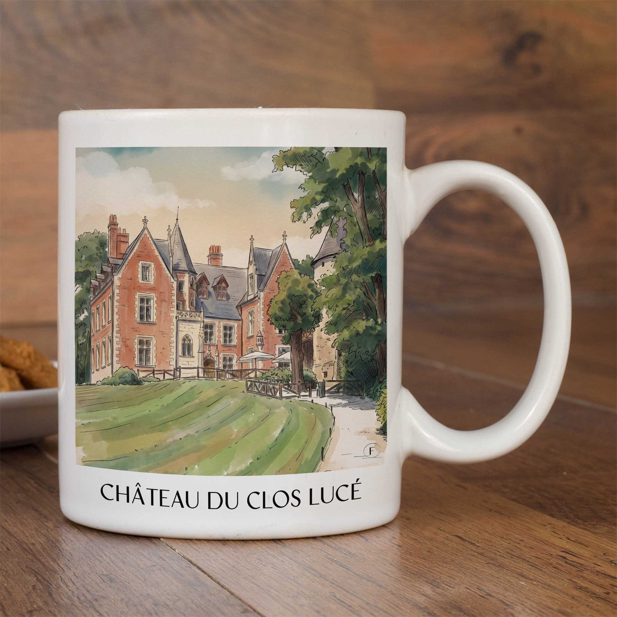 château-du-clos-lucé-amboise-frankreich-kaffeebecher-aquarell