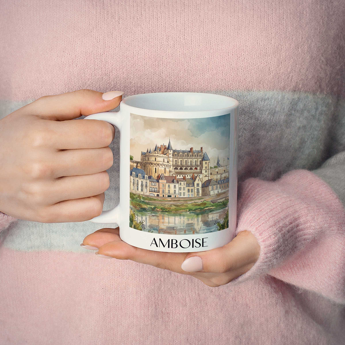 amboise-val-de-loire-frankreich-kaffeebecher-aquarell