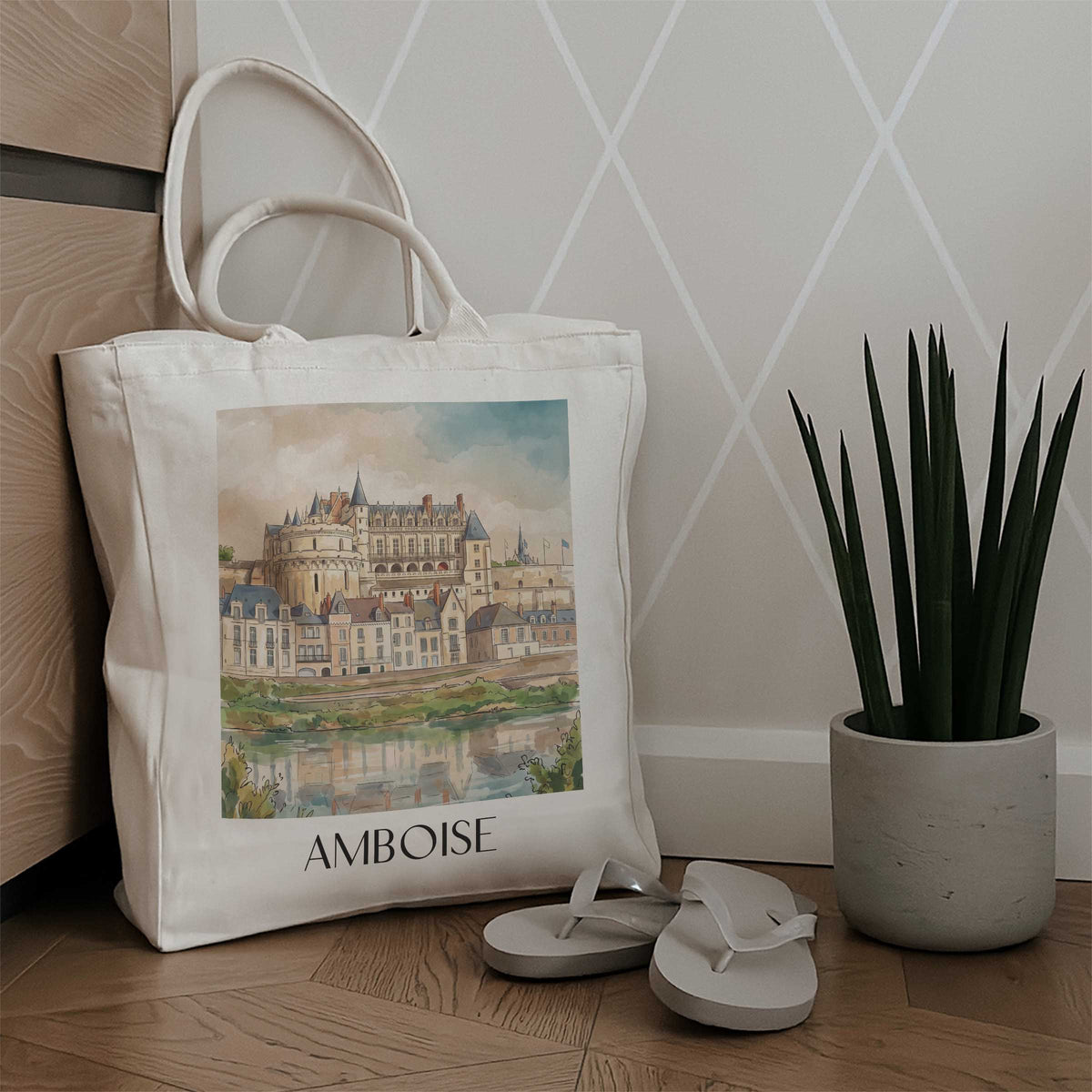 amboise-val-de-loire-frankreich-einkaufstasche-aquarell