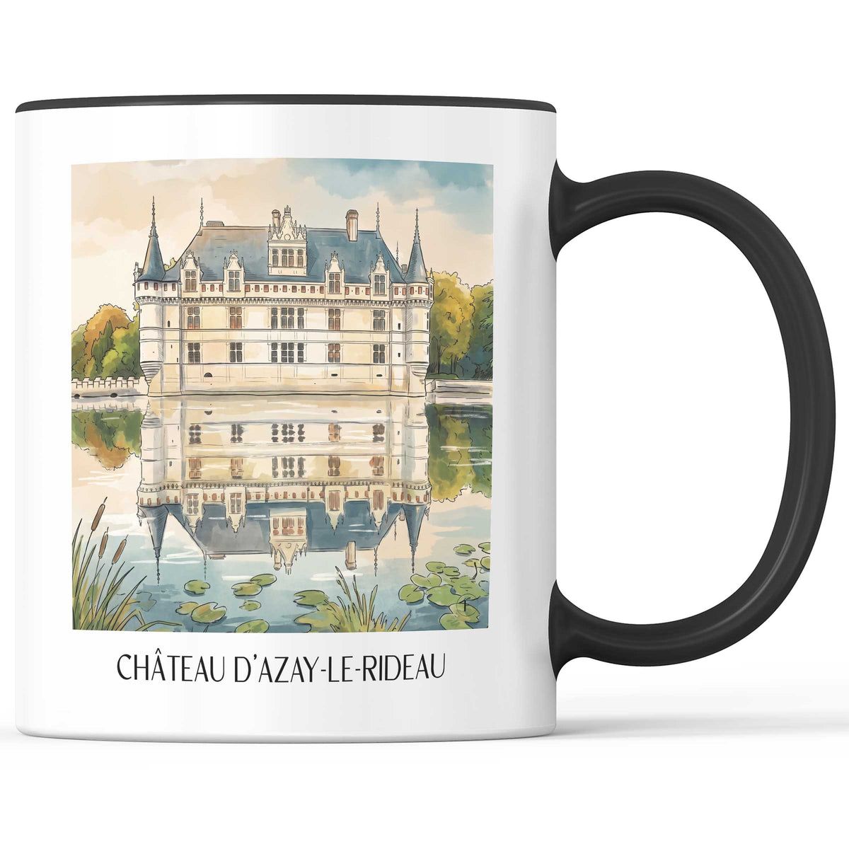 château-d'azay-le-rideau-val-de-loire-frankreich-kaffeebecher-aquarell