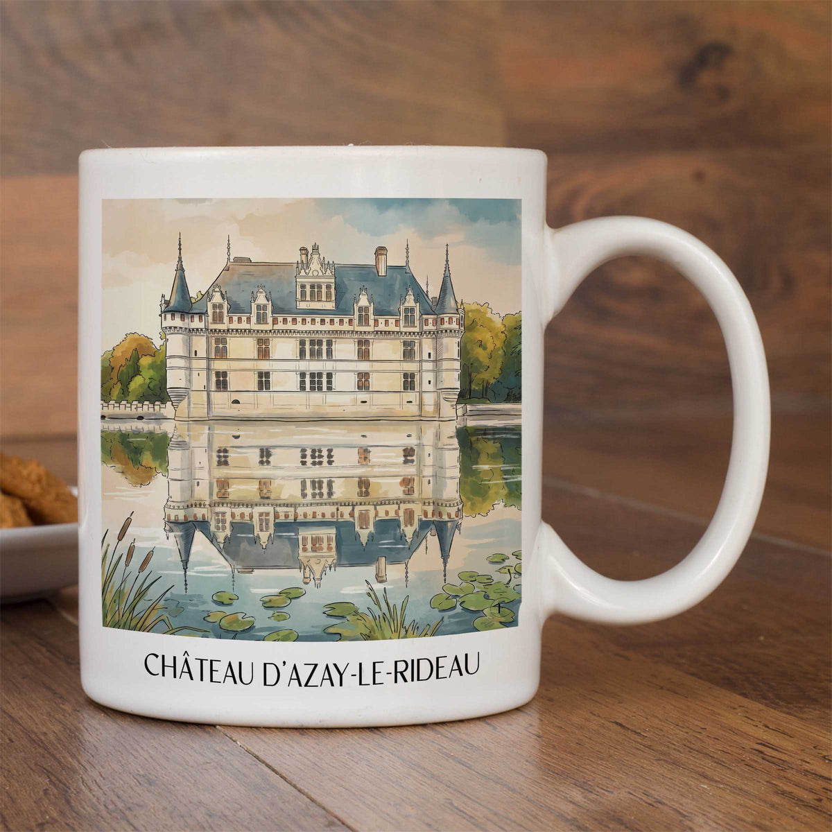 château-d'azay-le-rideau-val-de-loire-frankreich-kaffeebecher-aquarell