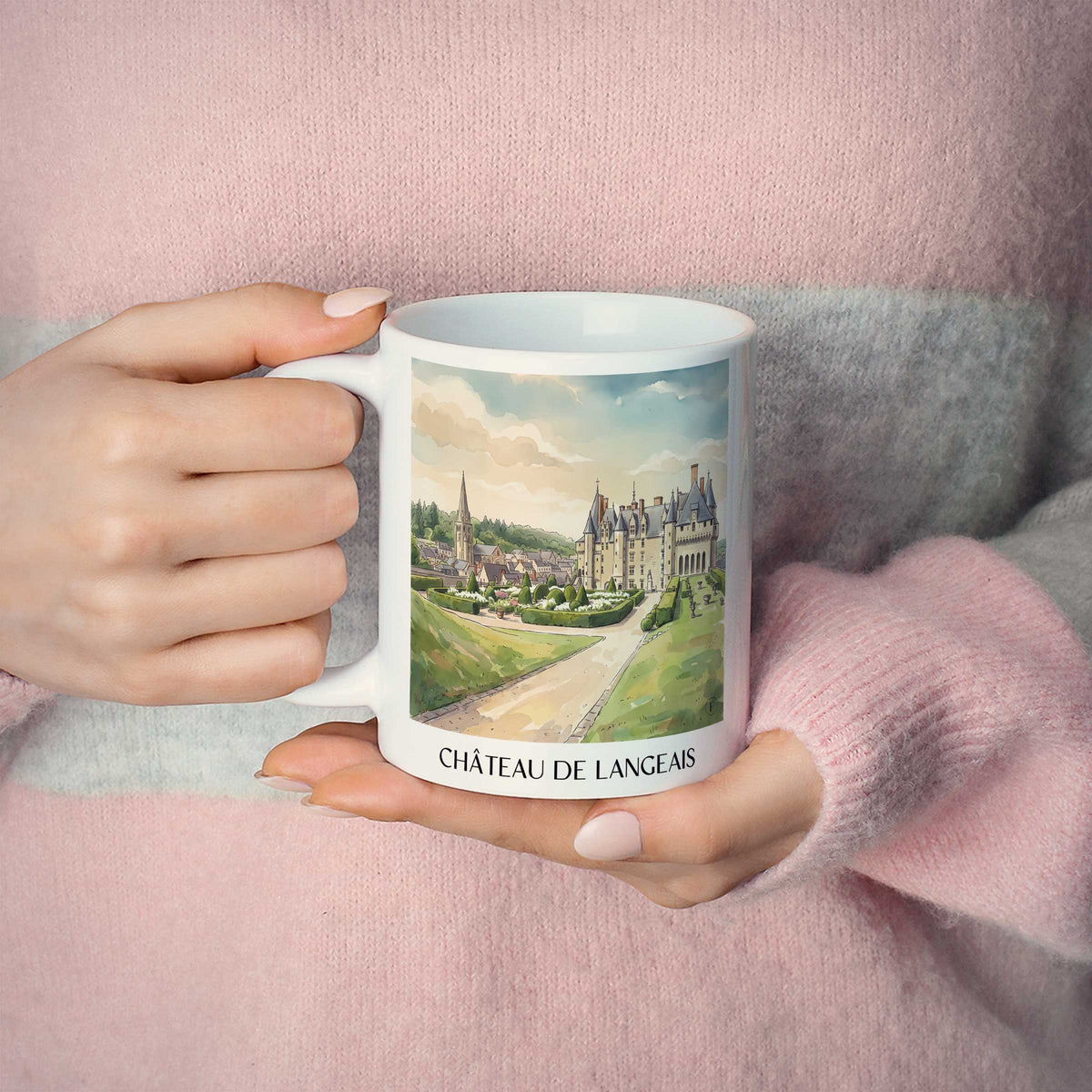 château-de-langeais-val-de-loire-frankreich-kaffeebecher-aquarell