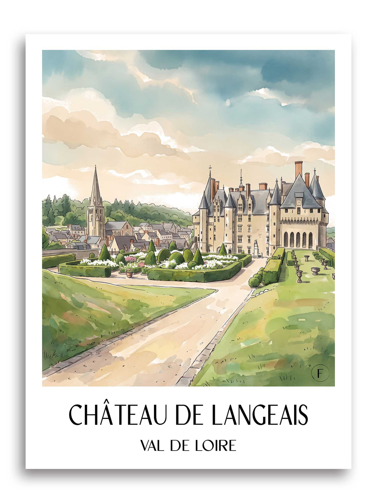 château-de-langeais-val-de-loire-frankreich-poster-aquarell