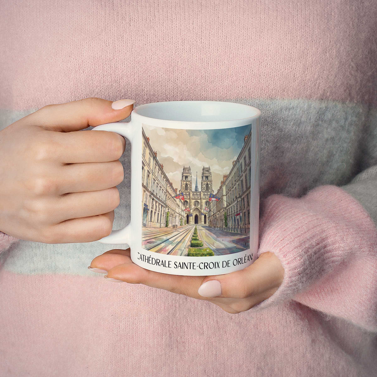cathédrale-sainte-croix-orléans-frankreich-kaffeebecher-aquarell