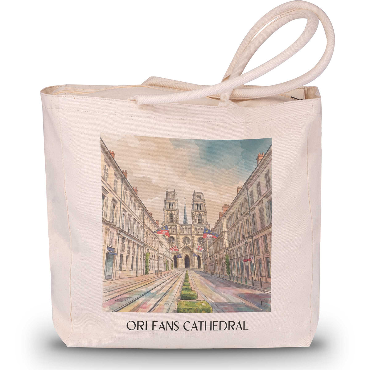 Cathédrale Sainte-Croix Shopping Tasche - Orléans - Frankreich Tote Bag - Einkaufstasche im Aquarell Stil