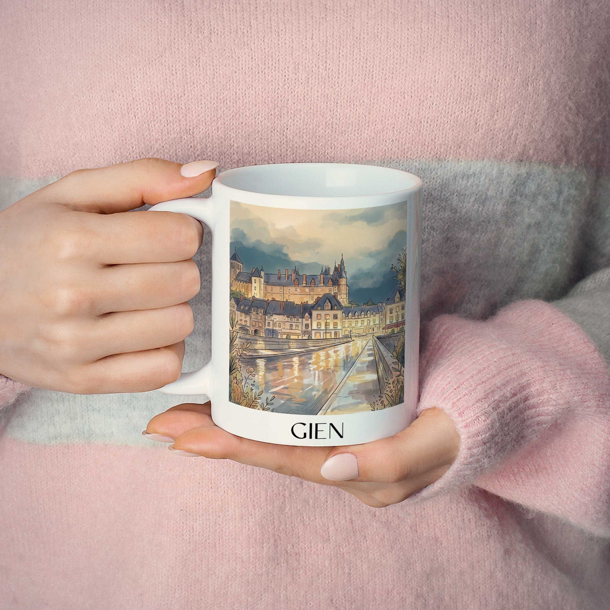 gien-val-de-loire-frankreich-kaffeebecher-aquarell