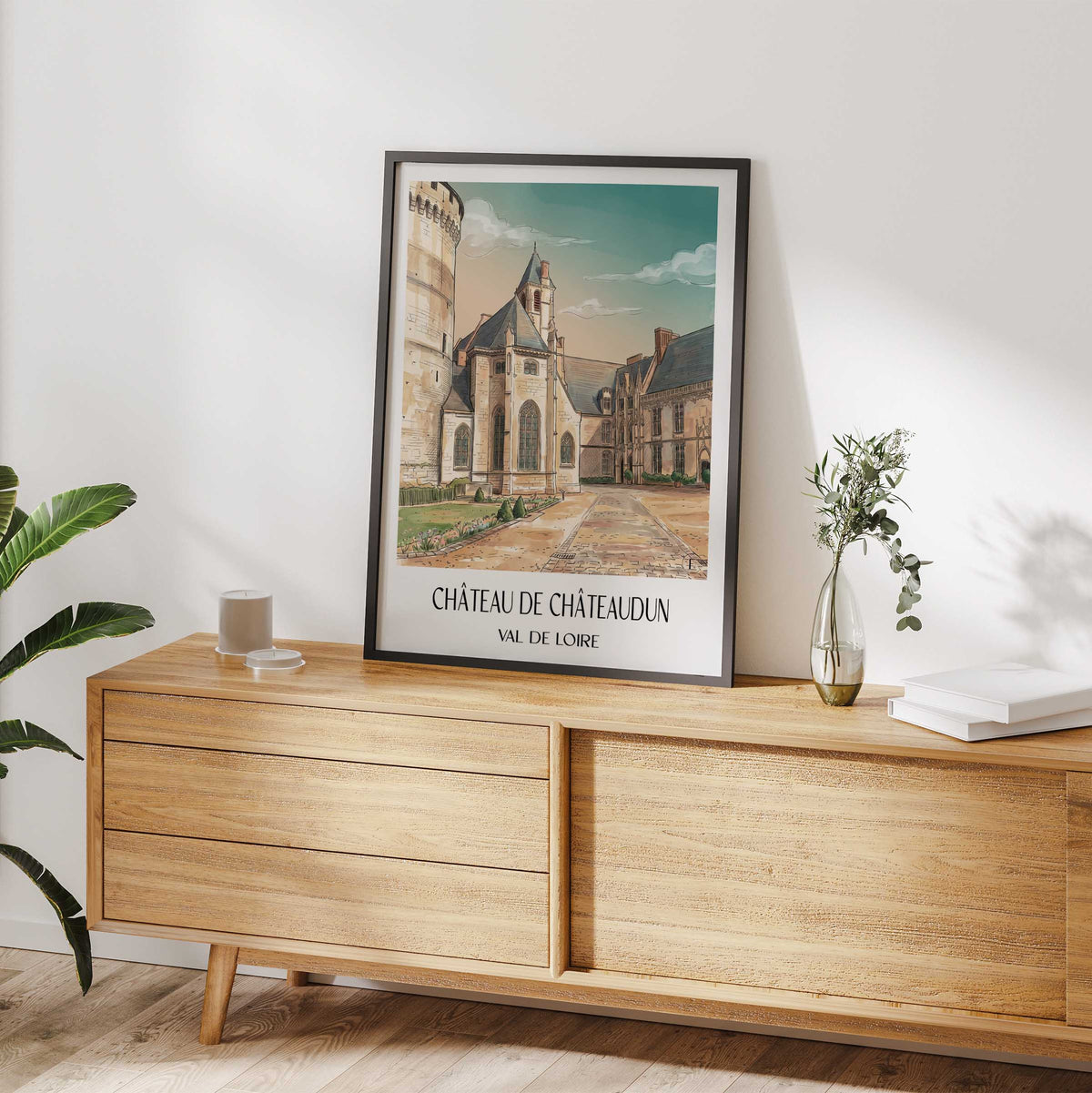 château-de-châteaudun-val-de-loire-frankreich-poster-aquarell