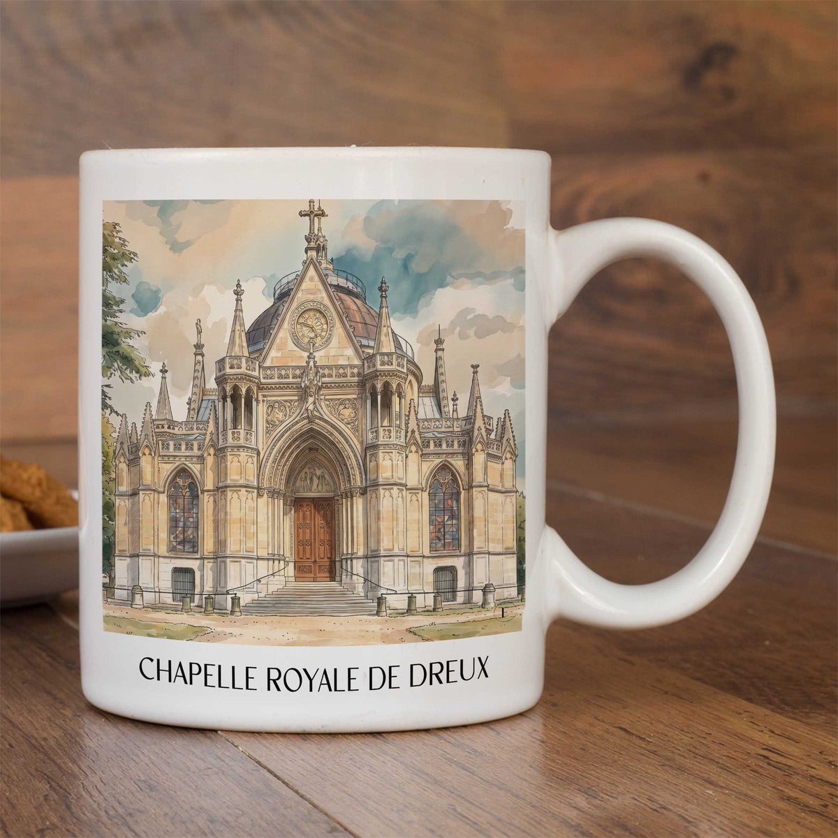 chapelle-royale-dreux-frankreich-kaffeebecher-aquarell