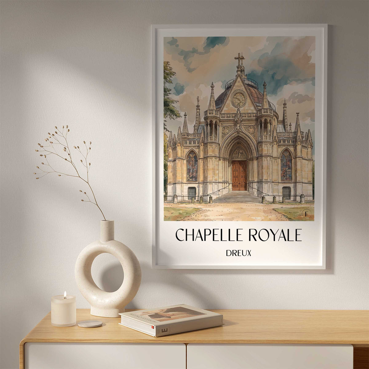 chapelle-royale-dreux-frankreich-poster-aquarell