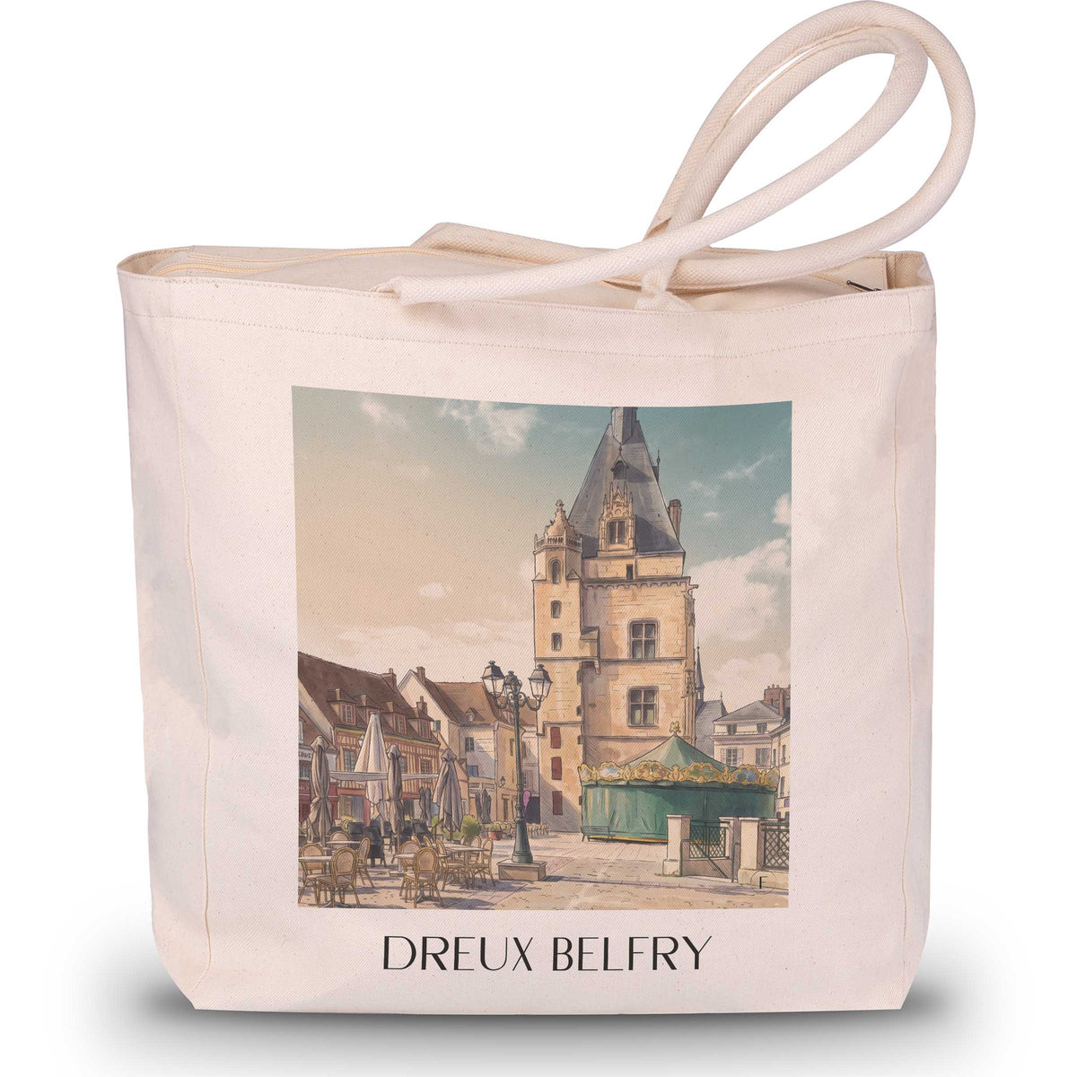 Beffroi de Dreux Shopping Tasche - Eure-et-Loir - Frankreich Tote Bag - Einkaufstasche im Aquarell Stil