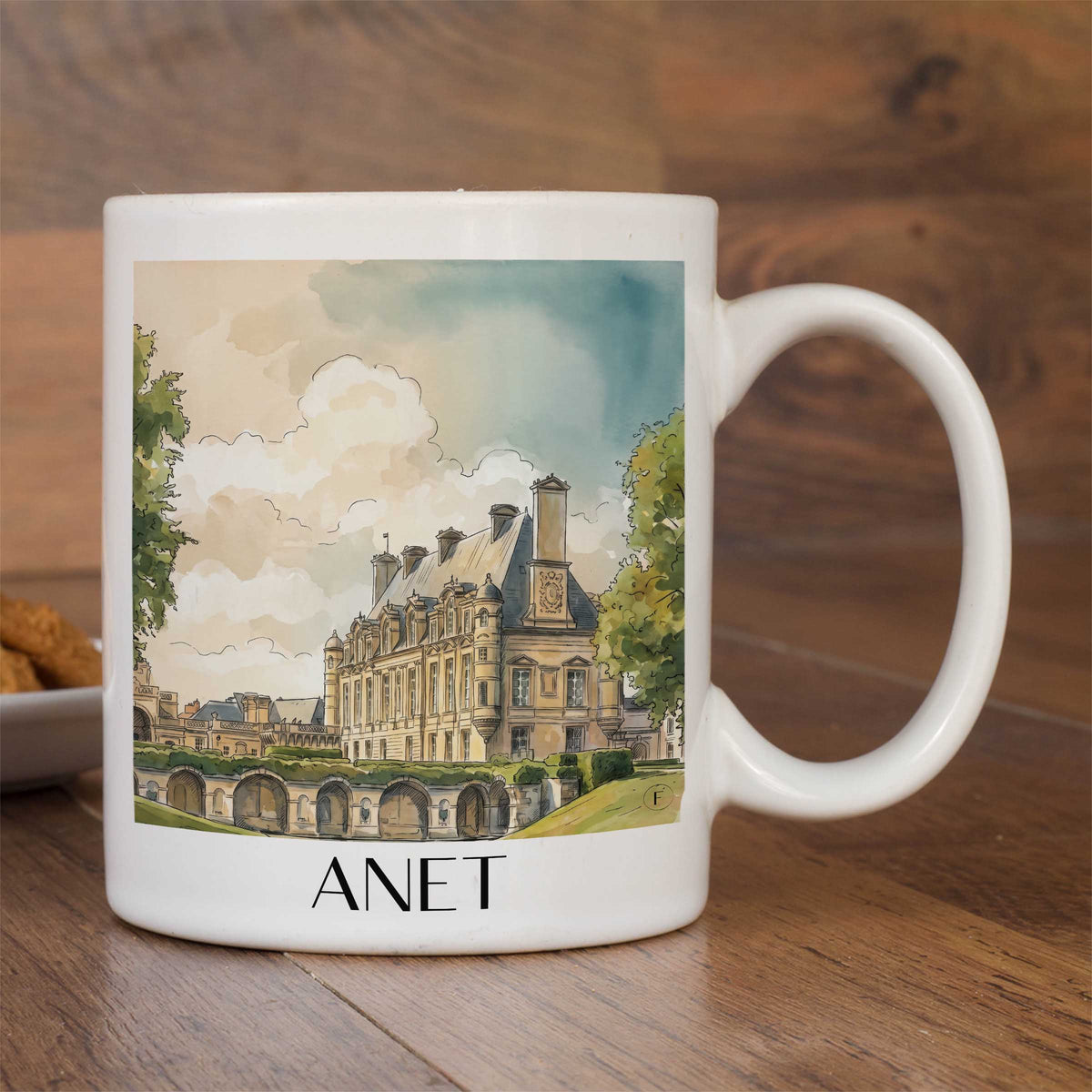 anet-eure-et-loir-frankreich-kaffeebecher-aquarell